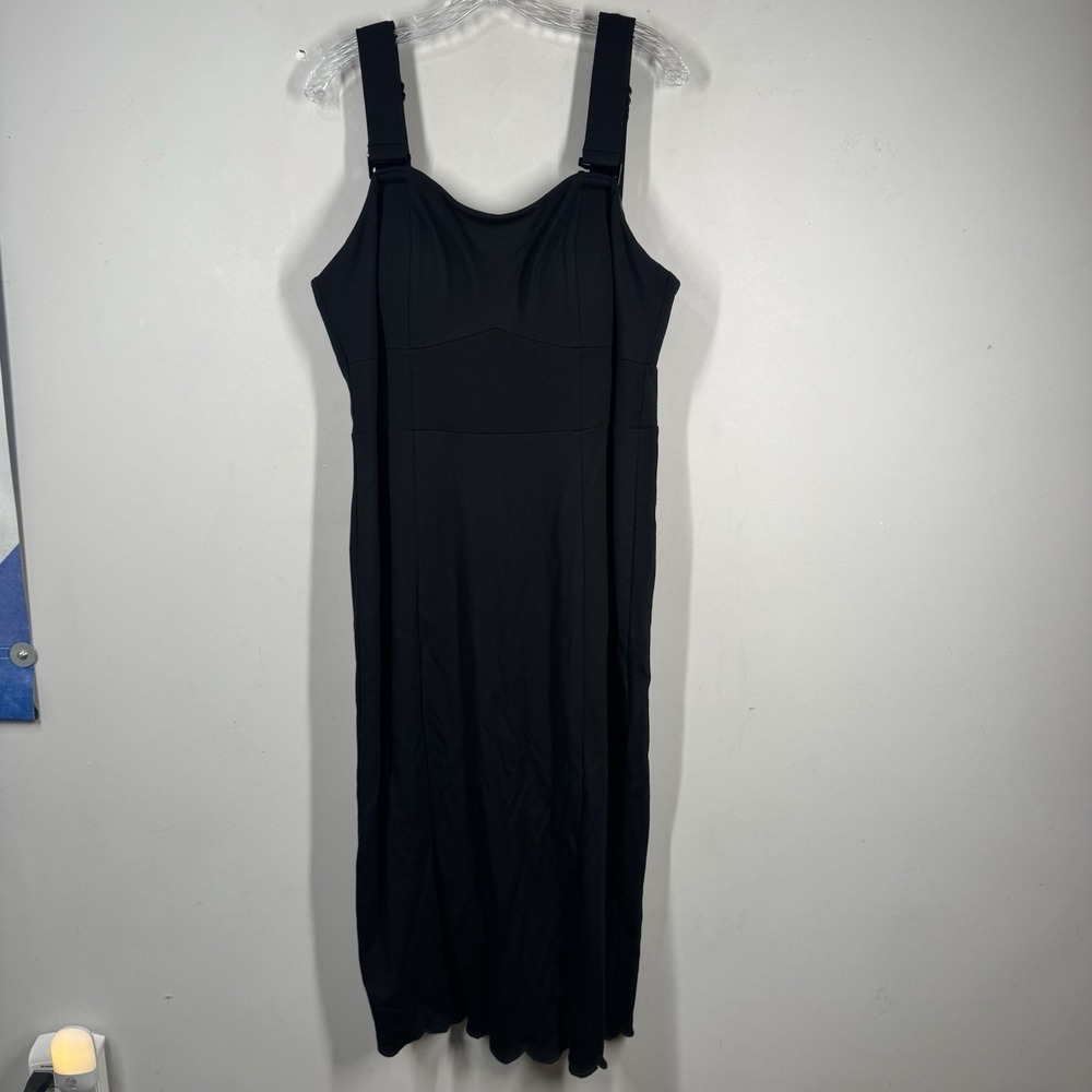 Melissa McCarthy Seven7 Black Convertible Sleeveless Fitted Dress Women Sz 1X